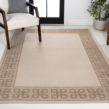 Athena Classic Geometric Border Indoor/Outdoor Area Rug